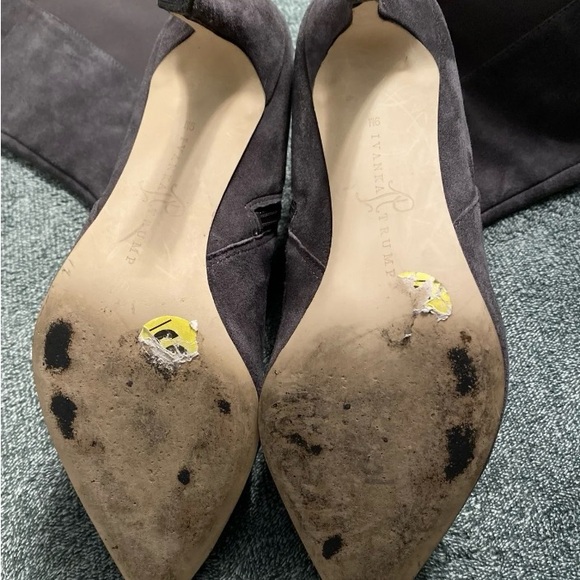 Ivanka Trump “Anaba” Grey Suede & Textile High Heel Boots Size 9 - Picture 4 of 4